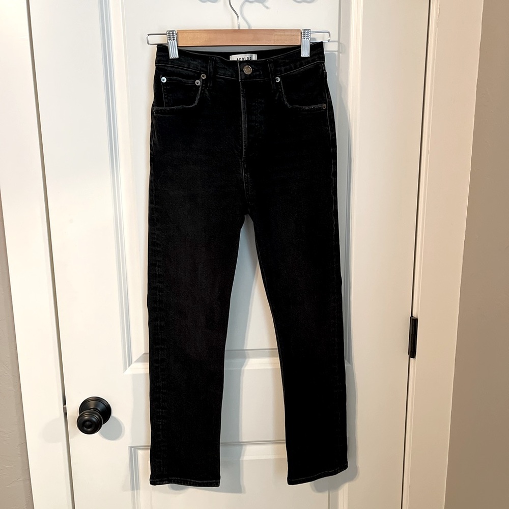 Agolde Riley High Rise Straight Crop Jeans (Panoramic)